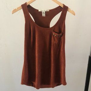 American Rag Burnt Orange Velvet Material Tank Top